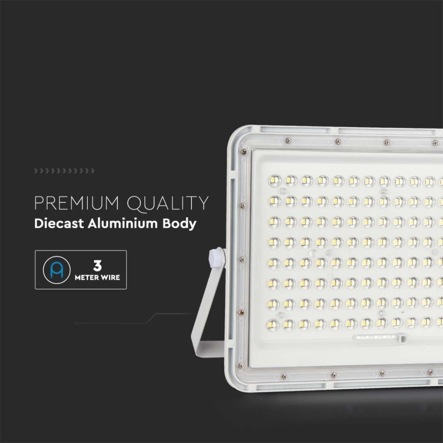 LED Venkovní solární reflektor LED/20W/3,2V 6400K bílá IP65 + dálkové ovládání