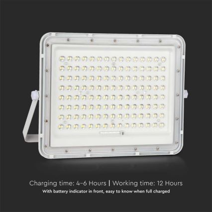 LED Venkovní solární reflektor LED/20W/3,2V 6400K bílá IP65 + dálkové ovládání