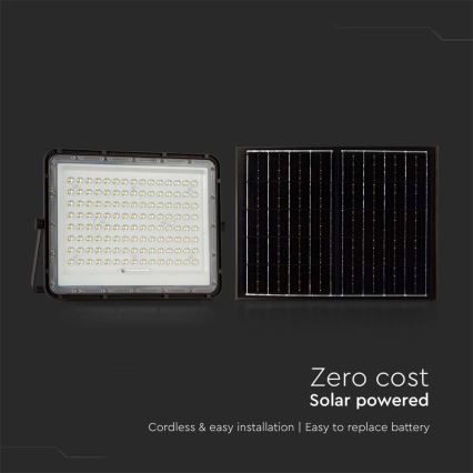 LED Venkovní solární reflektor LED/20W/3,2V 6400K černá IP65 16000 mAh + dálkové ovládání
