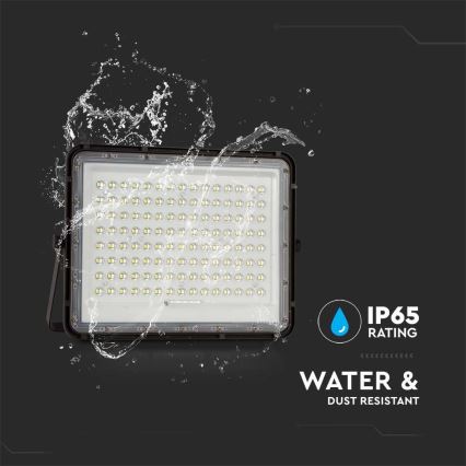 LED Venkovní solární reflektor LED/20W/3,2V 6400K černá IP65 16000 mAh + dálkové ovládání