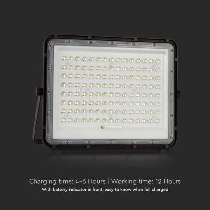 LED Venkovní solární reflektor LED/20W/3,2V 6400K černá IP65 16000 mAh + dálkové ovládání