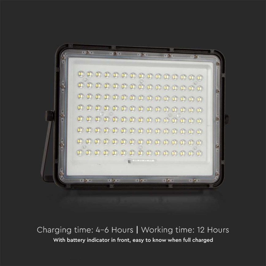 LED Venkovní solární reflektor LED/20W/3,2V 6400K černá IP65 16000 mAh + dálkové ovládání
