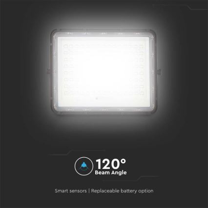 LED Venkovní solární reflektor LED/20W/3,2V 6400K černá IP65 16000 mAh + dálkové ovládání