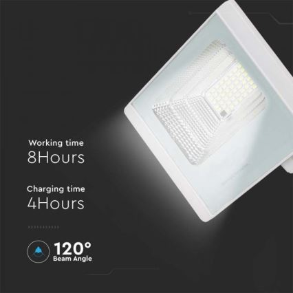 LED Venkovní solární reflektor LED/20W/3,2V IP65 4000K 20000 mAh + dálkové ovládání