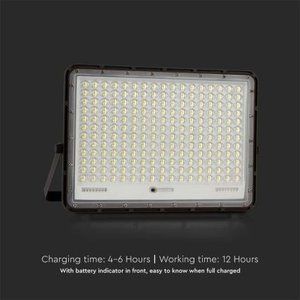 LED Venkovní solární reflektor LED/30W/3,2V 4000K černá IP65 + dálkové ovládání