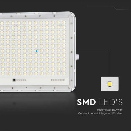 LED Venkovní solární reflektor LED/30W/3,2V 6400K bílá IP65 + dálkové ovládání