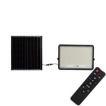 LED Venkovní solární reflektor LED/30W/3,2V 6400K černá IP65 + dálkové ovládání