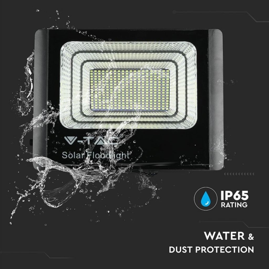 LED Venkovní solární reflektor LED/40W/10V IP65 6000K + dálkové ovládání