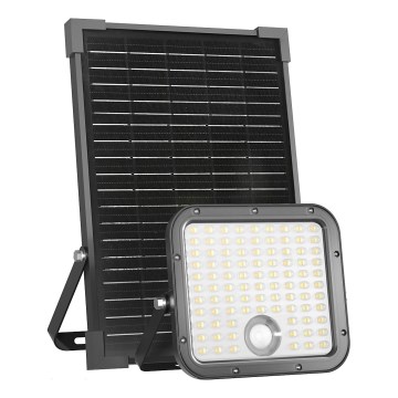 LED Venkovní solární reflektor se senzorem LED/30W/6,4V IP65 3000/4000K + dálkové ovládání