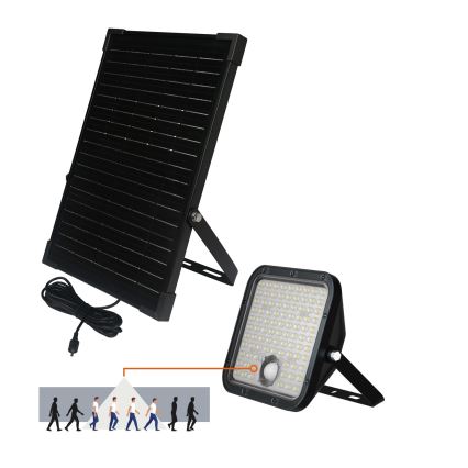 LED Venkovní solární reflektor se senzorem LED/30W/6,4V IP65 3000/4000K + dálkové ovládání
