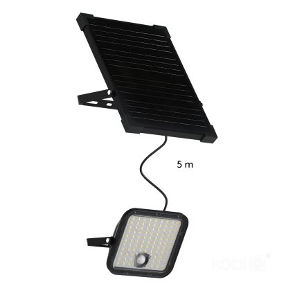 LED Venkovní solární reflektor se senzorem LED/30W/6,4V IP65 3000/4000K + dálkové ovládání