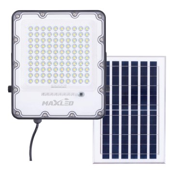 LED Venkovní stmívatelný solární reflektor LED/100W/3,2V 4500K IP65 černá + dálkové ovládání