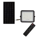 LED Venkovní stmívatelný solární reflektor LED/10W/3,2V IP65 6400K černá + dálkové ovládání