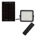 LED Venkovní stmívatelný solární reflektor LED/6W/3,2V IP65 4000K černá + dálkové ovládání