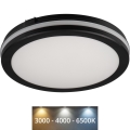 LED Venkovní stropní svítidlo BENO E LED/20W/230V 3000/4000/6500K pr. 20 cm IP65 černá