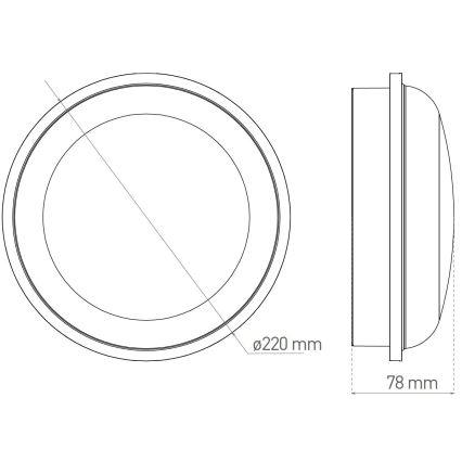 LED Venkovní stropní svítidlo DARA LED/20W/230V IP65 černá