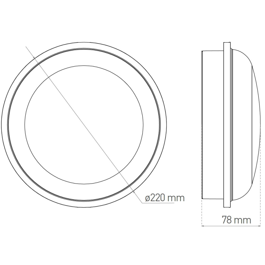 LED Venkovní stropní svítidlo DARA LED/20W/230V IP65 černá