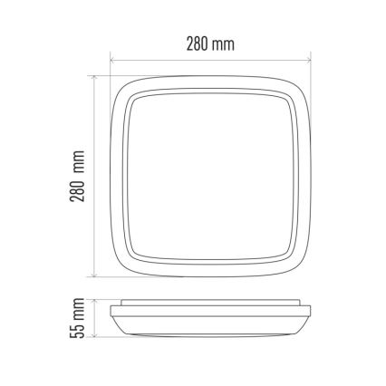 LED Venkovní stropní svítidlo DORI LED/24W/230V IP54 čtverec