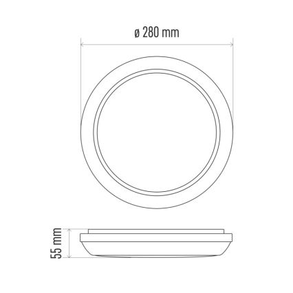 LED Venkovní stropní svítidlo DORI LED/24W/230V IP54 kulaté