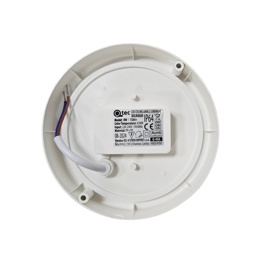LED Venkovní stropní svítidlo LED/8W/230V 4200K pr. 14 cm IP64 bílá
