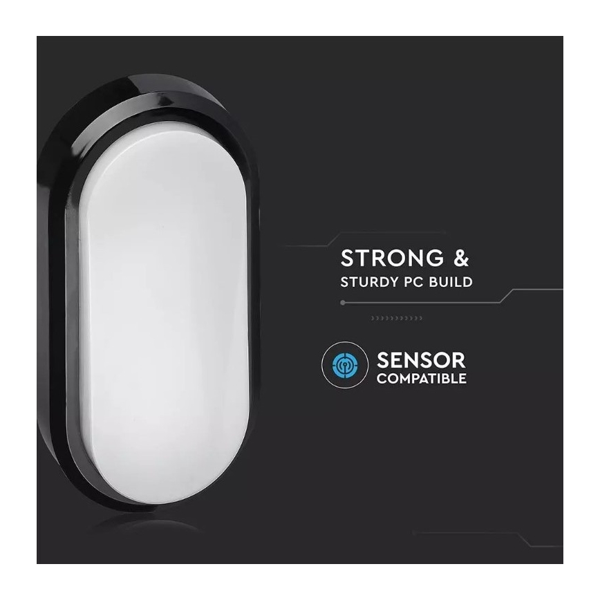 LED Venkovní stropní svítidlo LED/8W/230V IP54 černá
