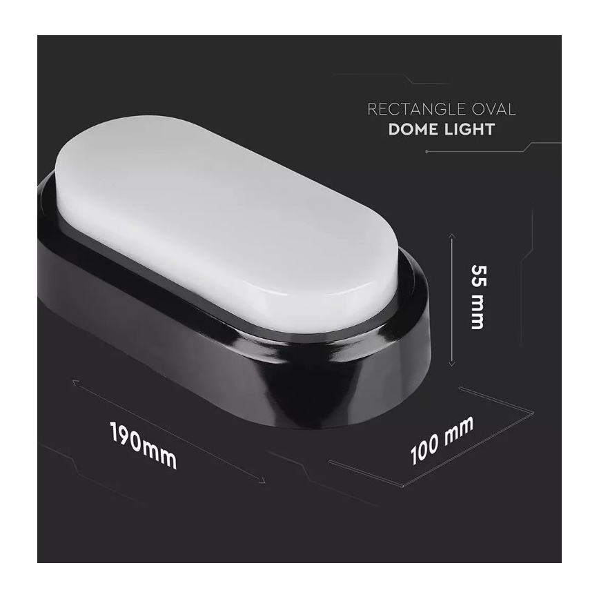 LED Venkovní stropní svítidlo LED/8W/230V IP54 černá