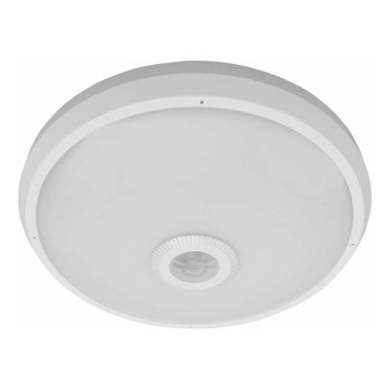 LED Venkovní stropní svítidlo se senzorem pohybu a soumraku LED/16W/230V pr. 28,5 cm IP54 bílá