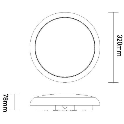 LED Stmívatelné venkovní stropní svítidlo STROPY LED/12/15/18/22W/230V 3000/4000/6000K IP65 černá