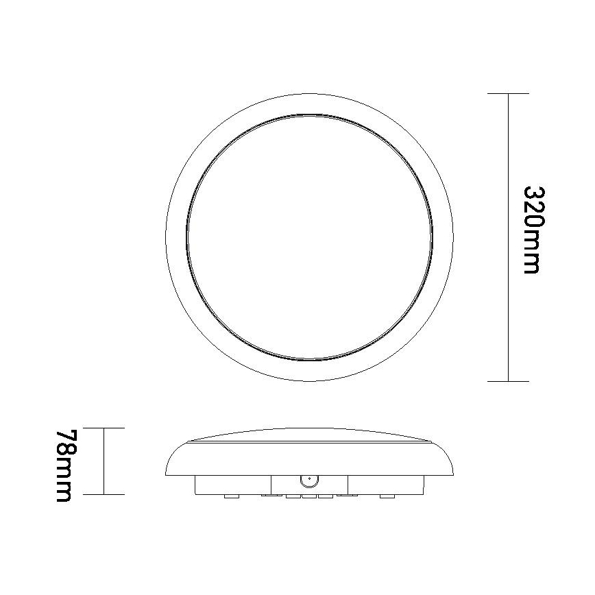 LED Stmívatelné venkovní stropní svítidlo STROPY LED/12/15/18/22W/230V 3000/4000/6000K IP65 černá