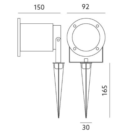 LED Venkovní svítidlo BLAKE 2 GU10/6W/230V IP65