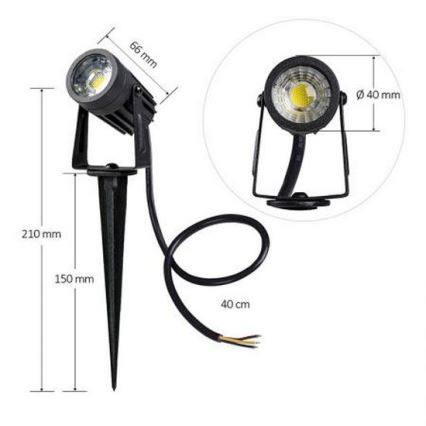 LED Venkovní svítidlo LED/3W/230V 4000K IP67 černá