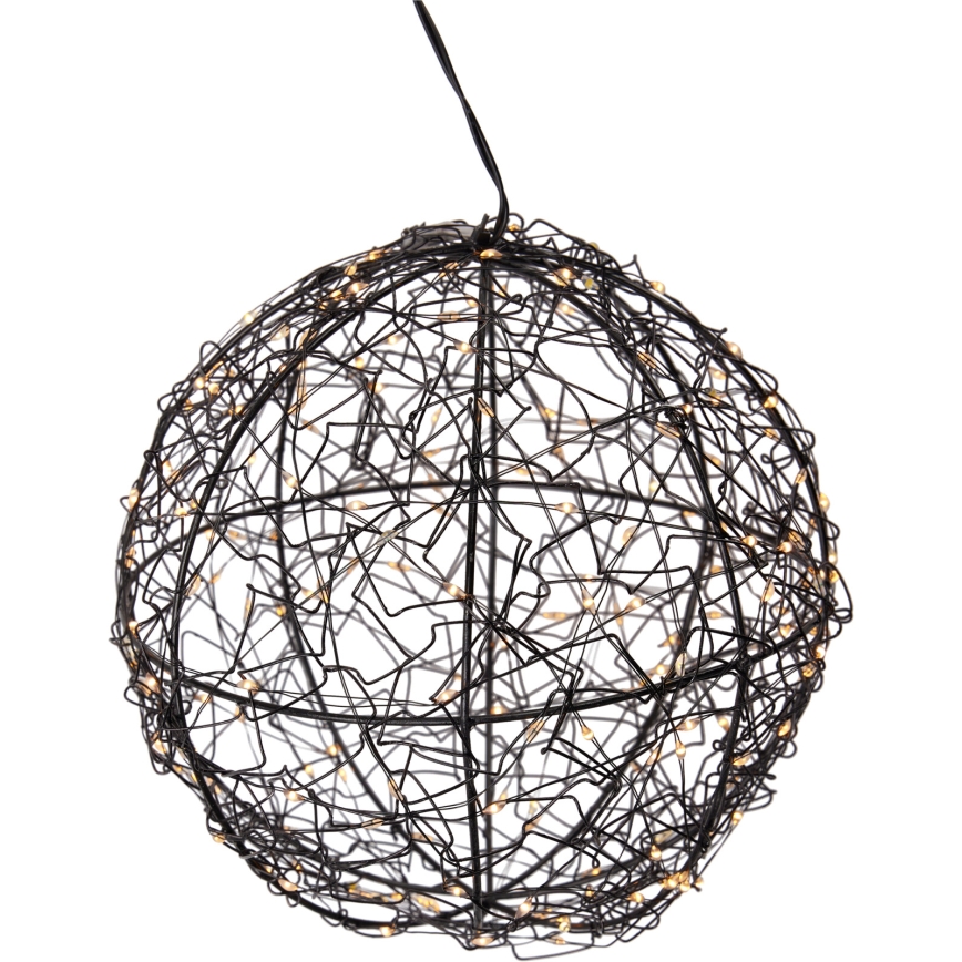 LED Venkovní vánoční dekorace 200xLED/230V pr. 18 cm IP44 teplá bílá koule/černá