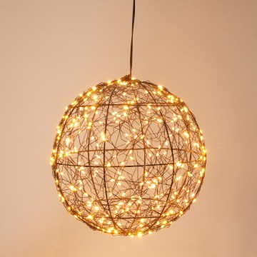 LED Venkovní vánoční dekorace 300xLED/230V pr. 25 cm IP44 teplá bílá koule/černá