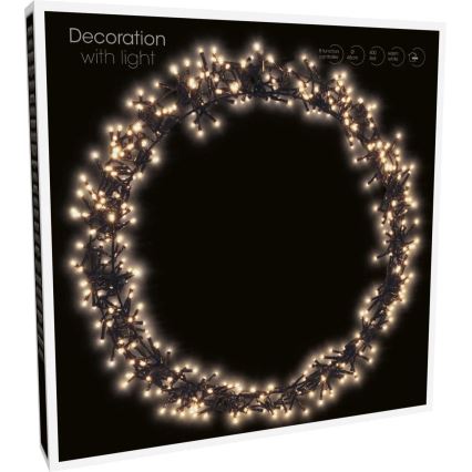 LED Venkovní vánoční dekorace 500xLED/230V 8 funkcí pr. 58 cm IP44 teplá bílá věnec/černá