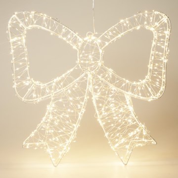 LED Venkovní vánoční dekorace 720xLED/6W/230V 46 cm IP44 teplá bílá mašle/bílá
