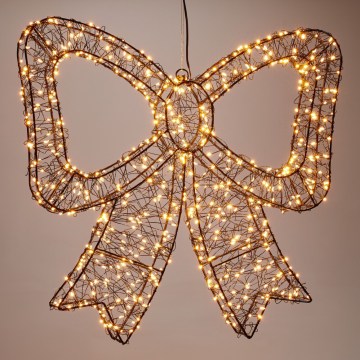 LED Venkovní vánoční dekorace 720xLED/6W/230V 46 cm IP44 teplá bílá mašle/černá