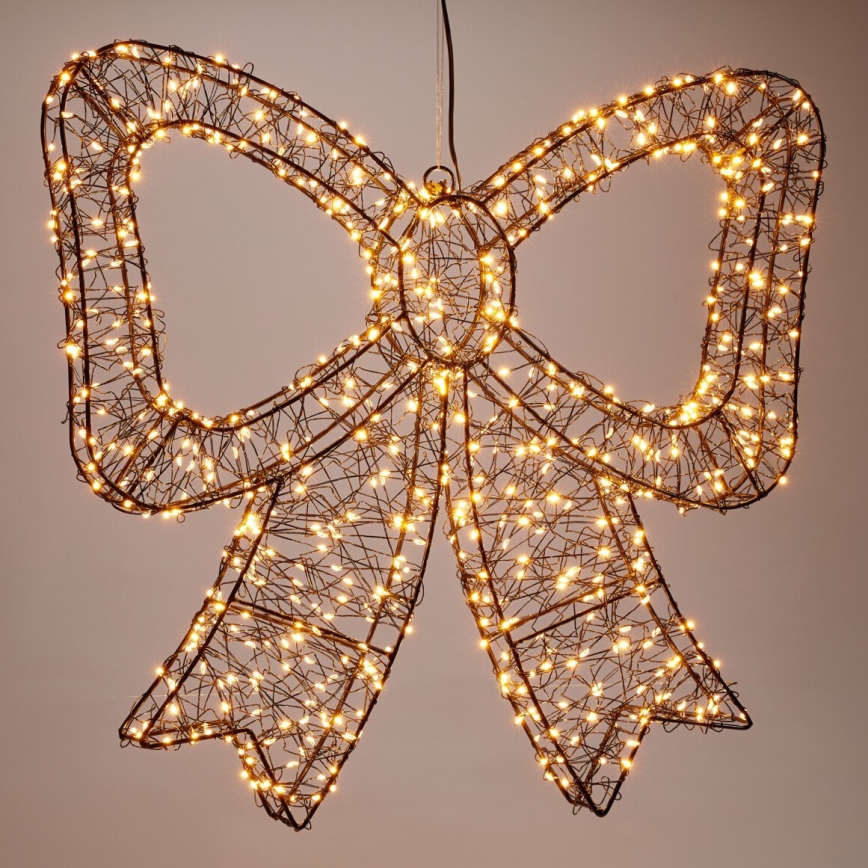 LED Venkovní vánoční dekorace 720xLED/6W/230V 46 cm IP44 teplá bílá mašle/černá