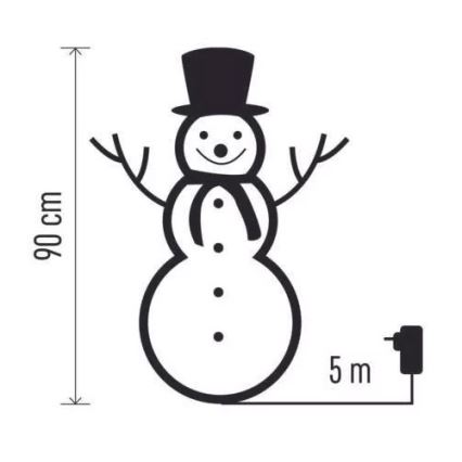 LED Venkovní vánoční dekorace 80xLED/2,25W/4,5/230V IP44 90 cm sněhulák