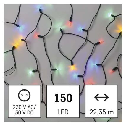 LED Venkovní vánoční řetěz 150xLED/27,35m IP44 multicolor