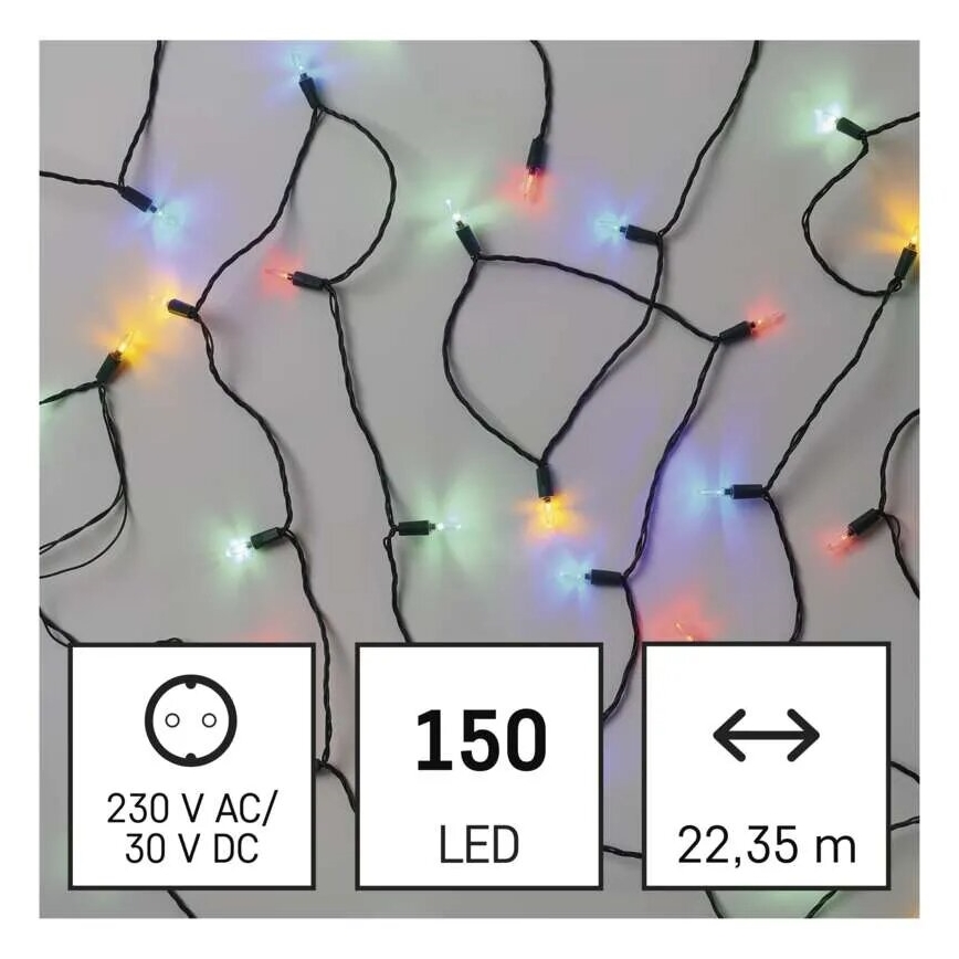 LED Venkovní vánoční řetěz 150xLED/27,35m IP44 multicolor