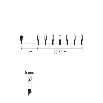 LED Venkovní vánoční řetěz 150xLED/27,35m IP44 multicolor