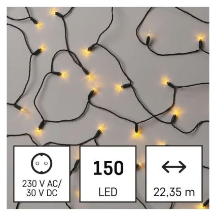 LED Venkovní vánoční řetěz 150xLED/27,35m IP44 vintage