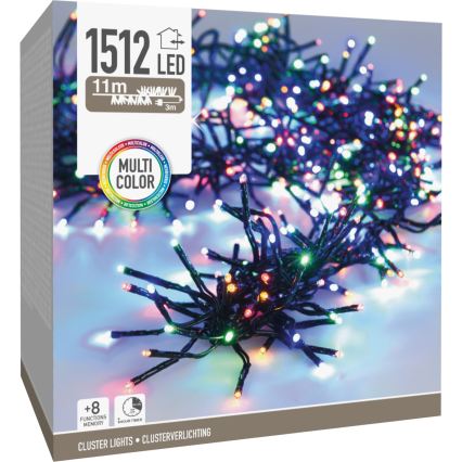 LED Venkovní vánoční řetěz 1512xLED/230V/8 funkcí 14 m IP44 multicolor