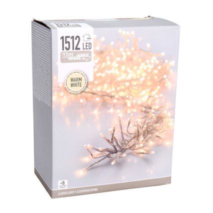 LED Venkovní vánoční řetěz 1512xLED/230V/8 funkcí 14 m IP44 teplá bílá