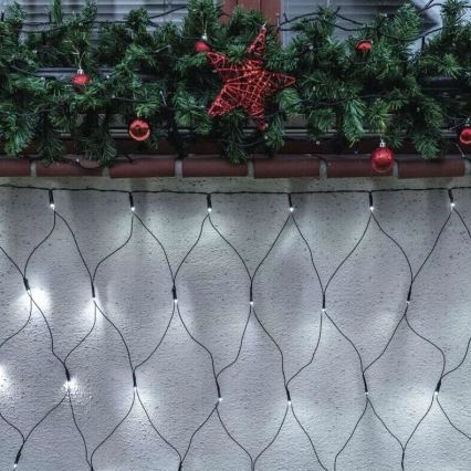 LED Venkovní vánoční řetěz 160xLED/2x1,5m IP44 studená bílá