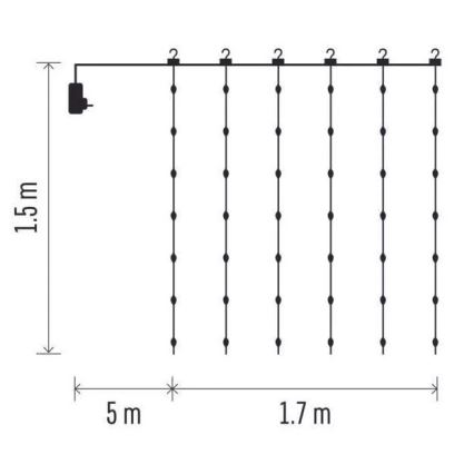 LED Venkovní vánoční řetěz 180xLED/8 funkcí 6,7 m IP44 teplá bílá