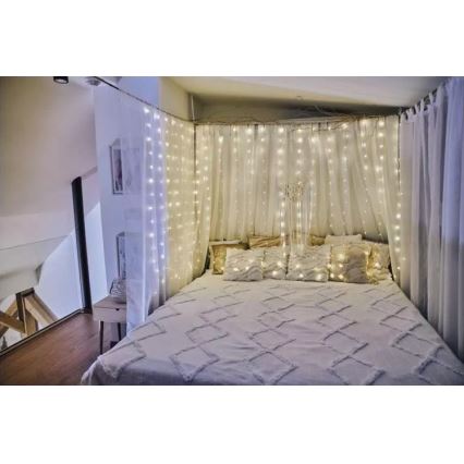 LED Venkovní vánoční řetěz 240xLED/8 funkcí 6,7 m IP44 teplá bílá