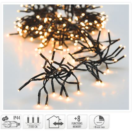 LED Venkovní vánoční řetěz 3000xLED/230V/8 funkcí 24,8 m IP44 teplá bílá
