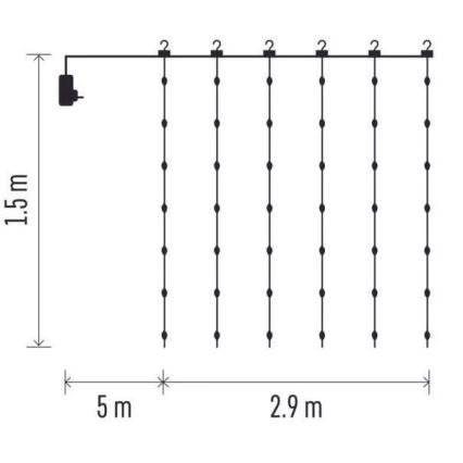 LED Venkovní vánoční řetěz 300xLED/8 funkcí 7,9 m IP44 teplá bílá