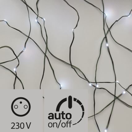 LED Venkovní vánoční řetěz 40xLED 9m IP44 studená bílá